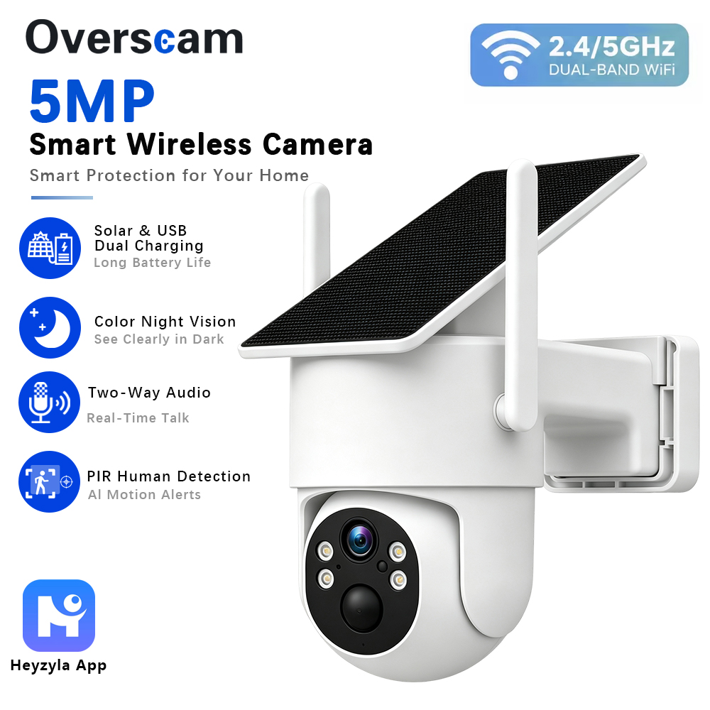 Home Security Monitor - Câmera PTZ Solar de 5MP para