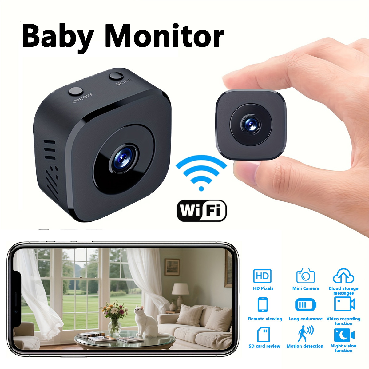 Home Security Monitor - 1080p hd mini câmera wi-fi segurança