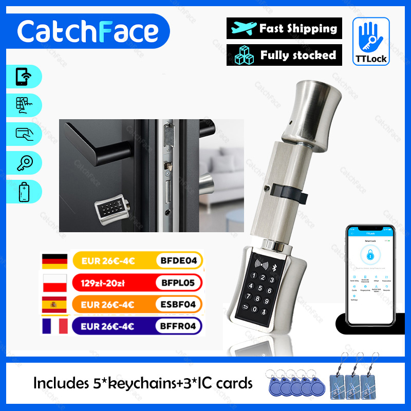 Home Security Keypad - Fechadura Cilíndrica Inteligente TTlock Bluetooth WIFI