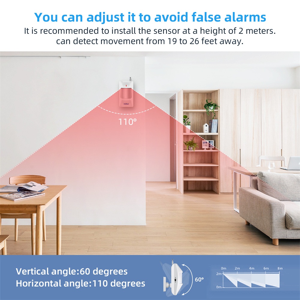 KERUI-Sem fio PIR Motion Senso - Home Security Monitor avaliação e preço