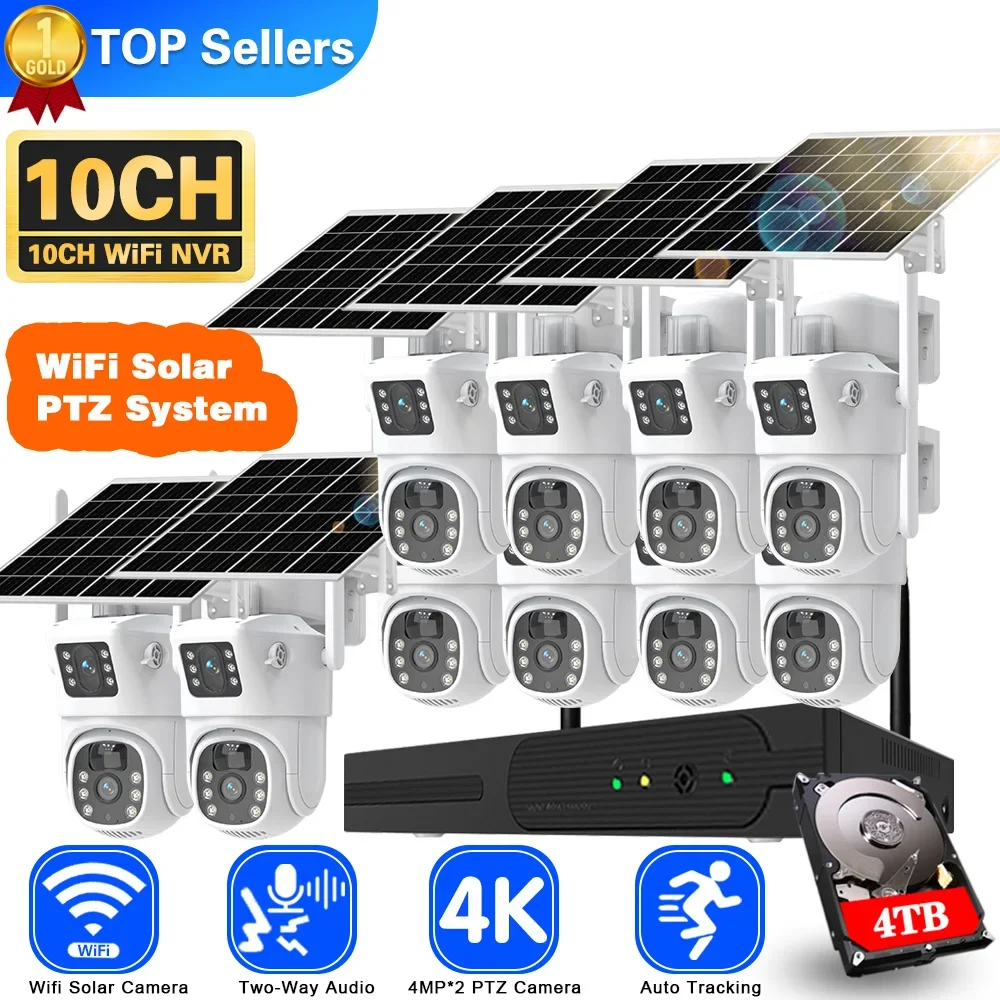 Sistema de câmera solar CCTV c - Home Security Monitor avaliação e preço